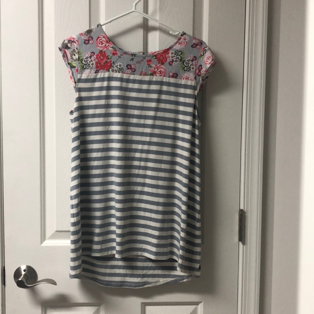 Matilda Jane Picket Fence striped Top Small